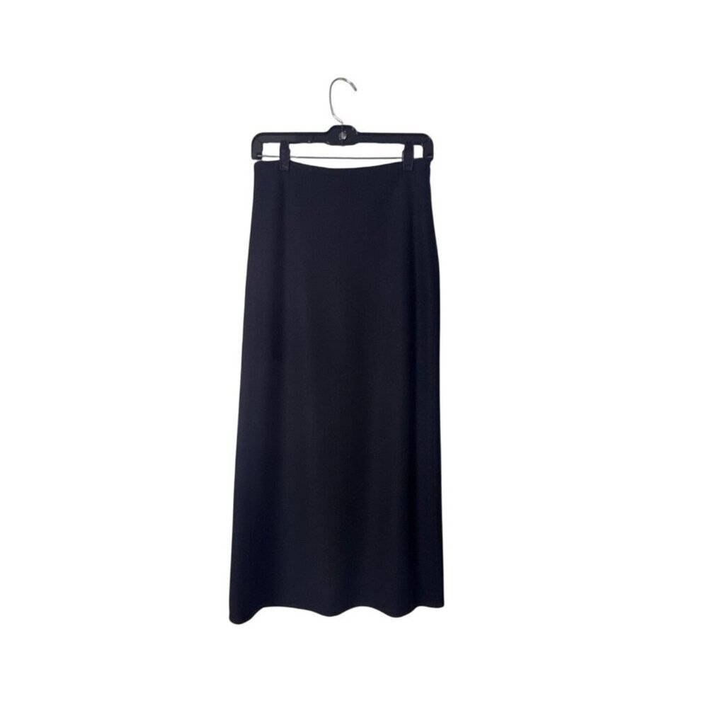 SANDRA ANGELOZZI Black Maxi Skirt Size 30 Made In Canada Classic A-Line Long Wom